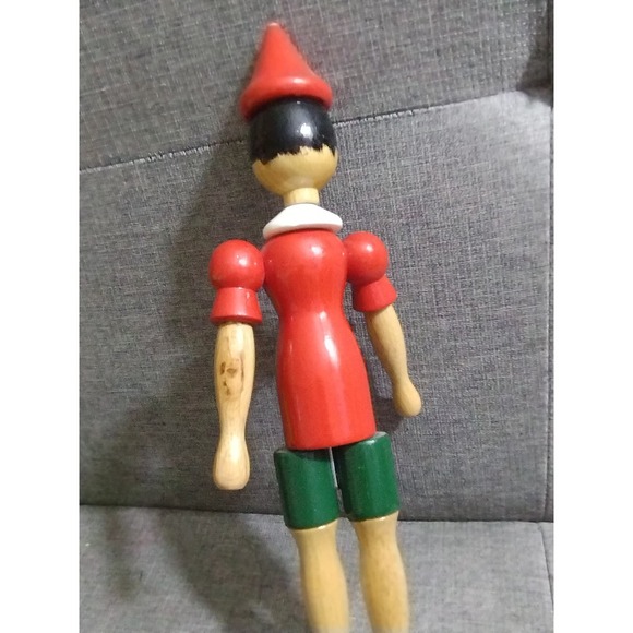 Vtg Disney Pinocchio Wooden Figurine Posable (4a) - Picture 4 of 6